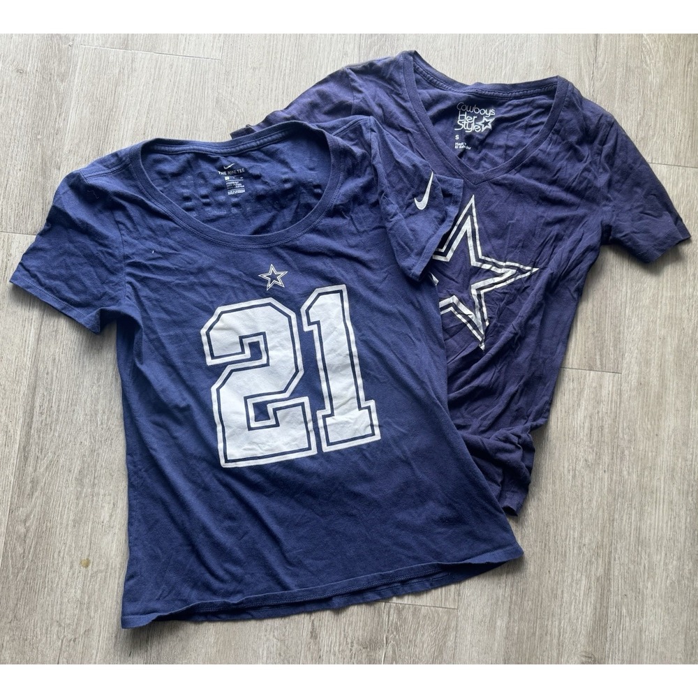 Nike Dallas Cowboys Women's T-Shirt Bundle Bryant #88 & Elliott #21 Small NFL
